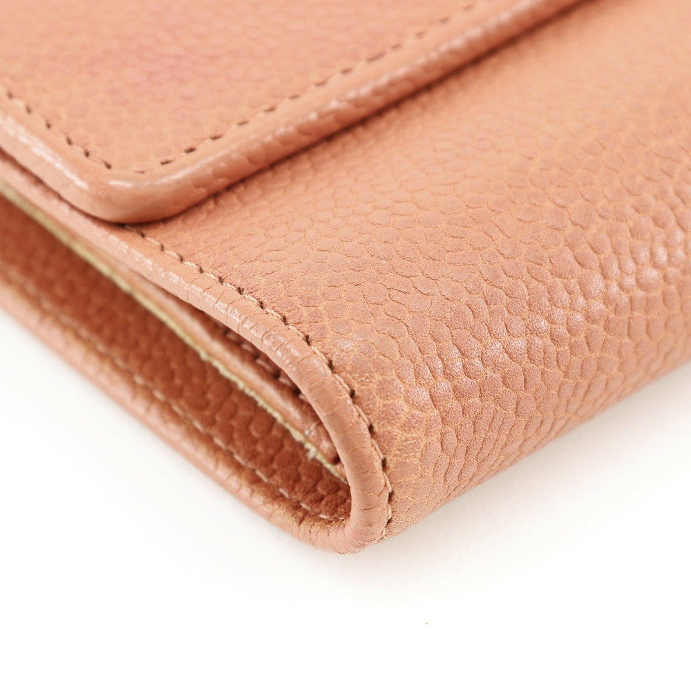 Chanel CC Trifold Flap Wallet Leather, PINK, LEATHER, Wallets