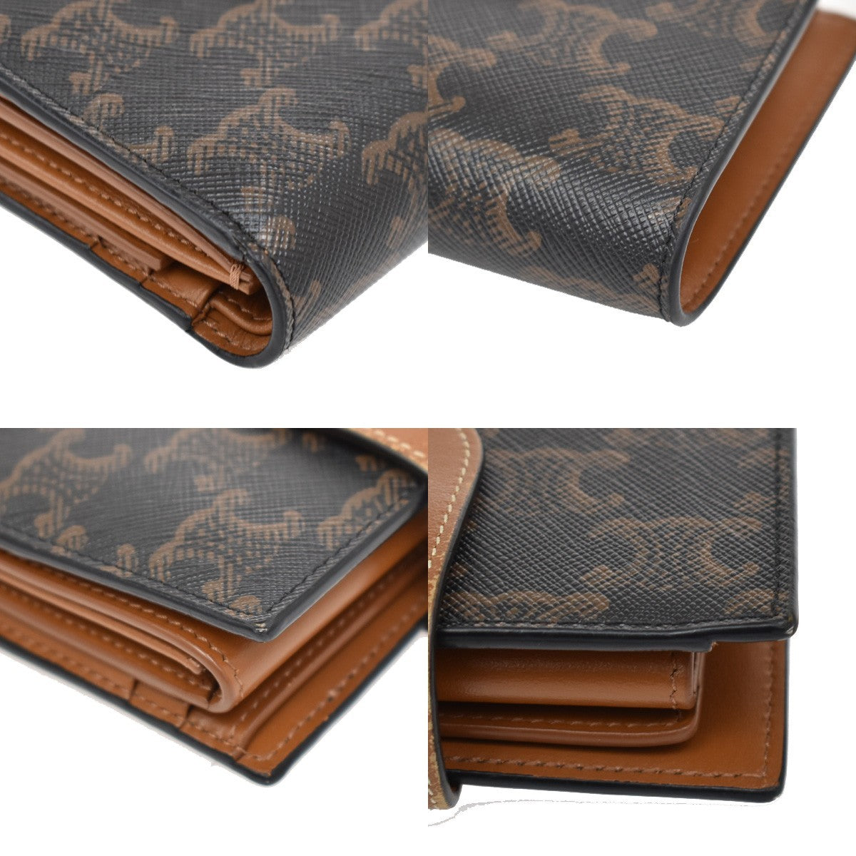 Celine Strap wallet Triomphe coated canvas, BROWN, CANVAS, Wallets