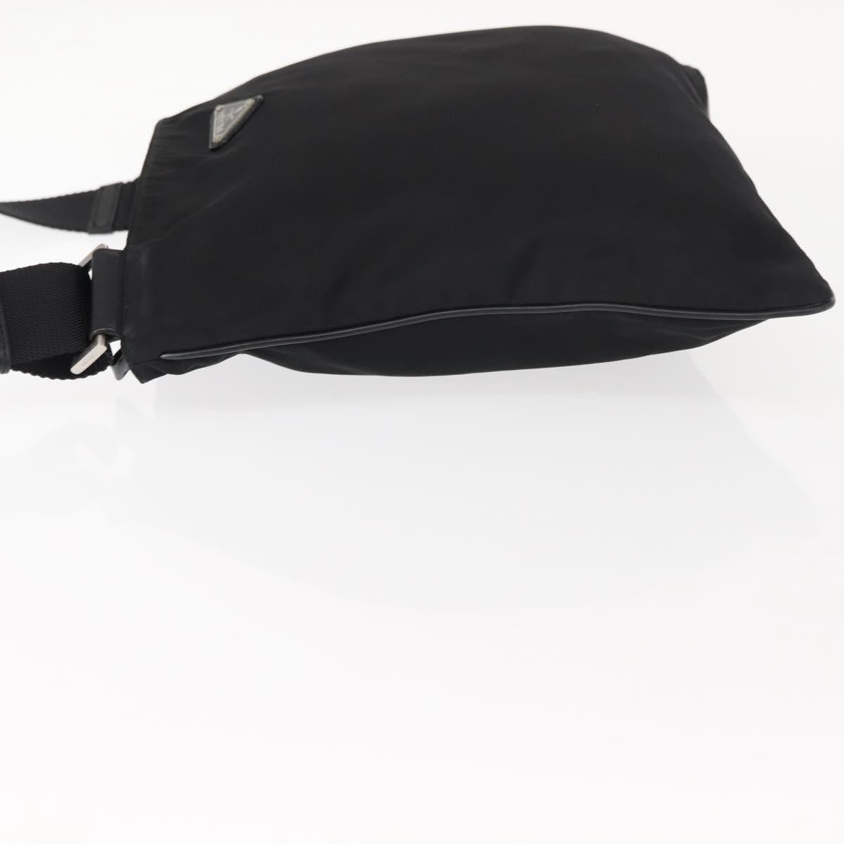 Prada Flat Messenger Bag Tessuto, BLACK, NYLON, Shoulder bag