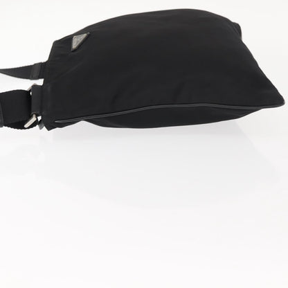 Prada Flat Messenger Bag Tessuto, BLACK, NYLON, Shoulder bag