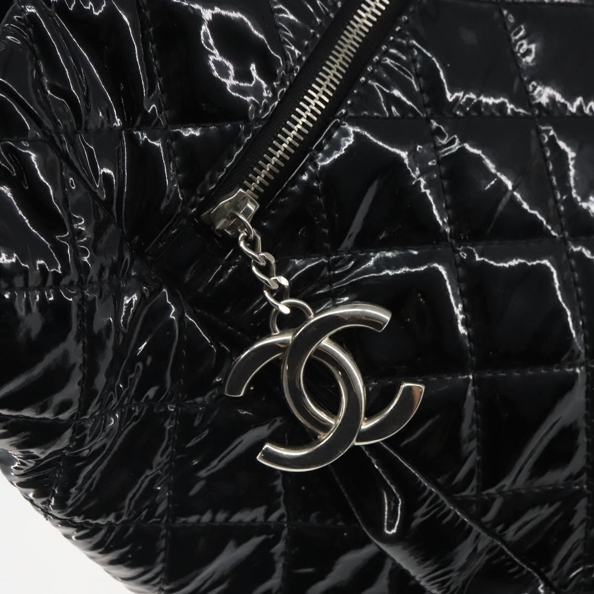 Chanel CC Charm Tote Quilted Patent Vinyl, BLACK, PATENT_LEATHER, Tote bag