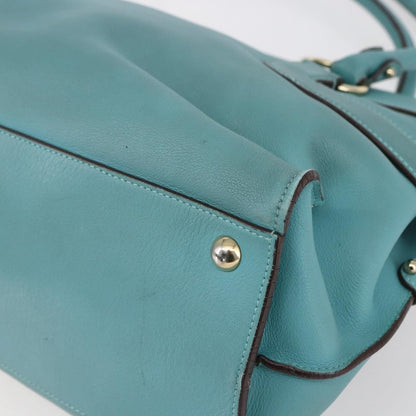 Salvatore Ferragamo Virna Satchel Leather, TURQUOISE, LEATHER, Tote bag