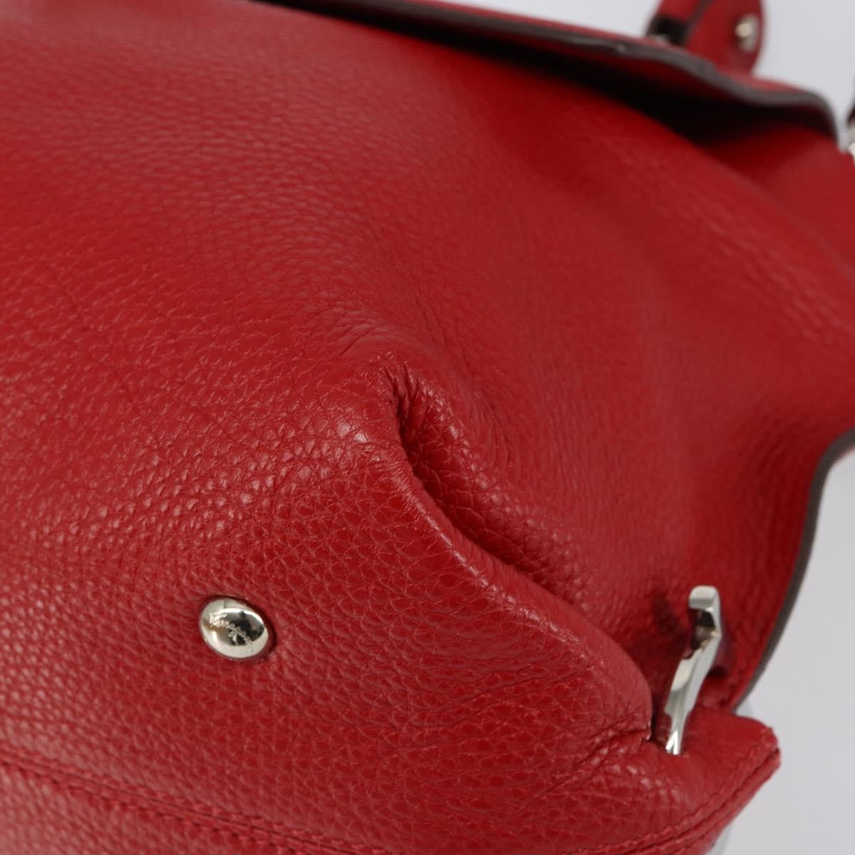 Salvatore Ferragamo Sofia Satchel Grainy Leather, RED, LEATHER, Handbag