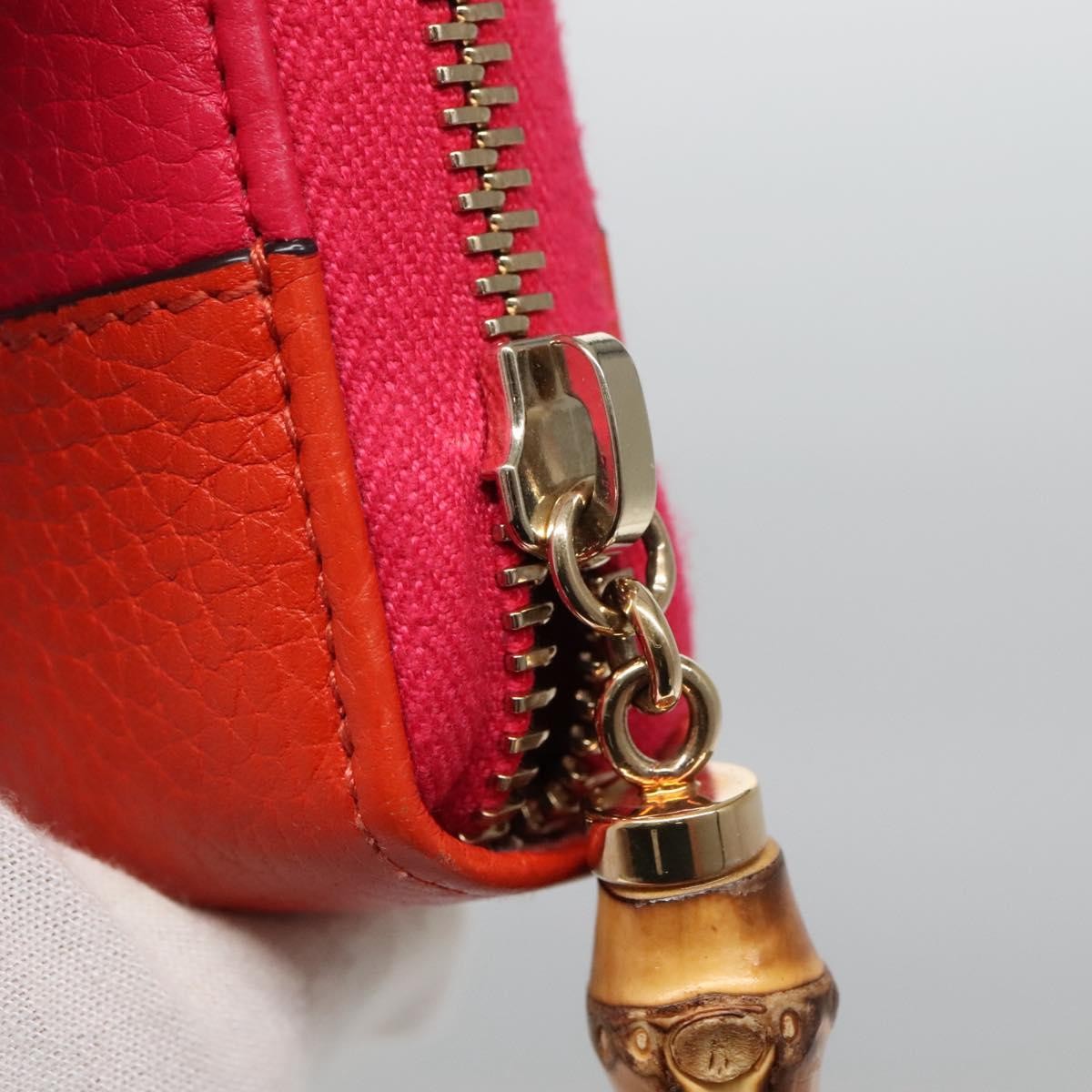 Gucci Bamboo Tassel Zip Wallet Leather, PINK, LEATHER, Wallets