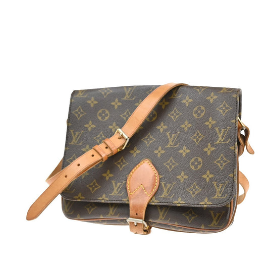 Louis Vuitton Cartouchiere Handbag Monogram Canvas, BROWN, CANVAS, Shoulder bag