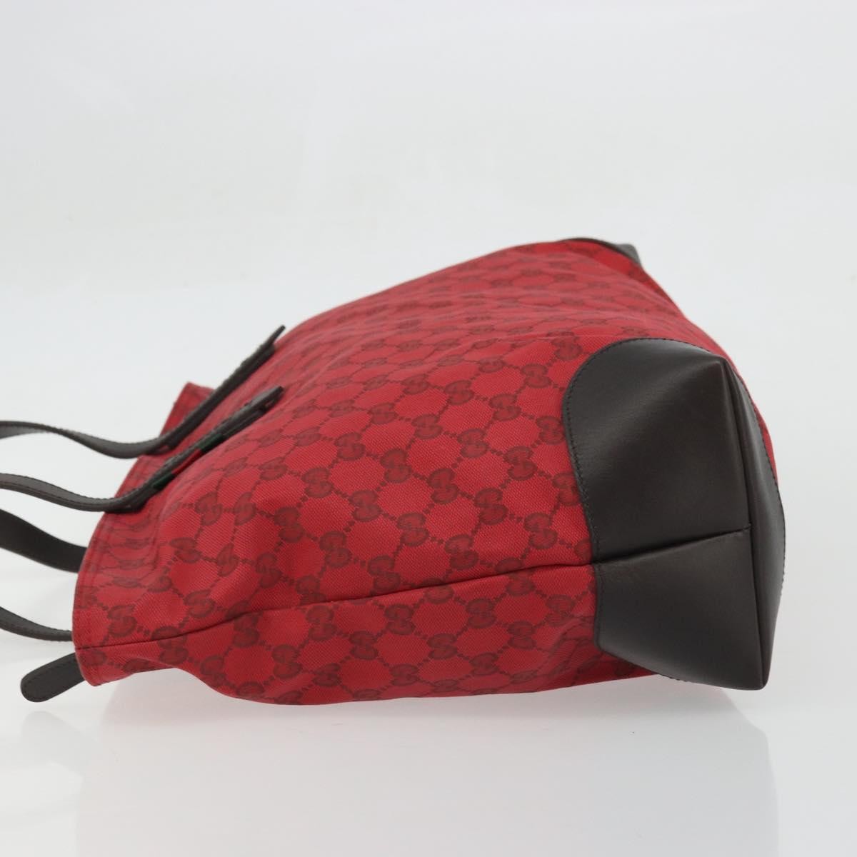 Gucci Original Zip Tote GG Canvas with Leather, Red, Canvas, Tote Bag