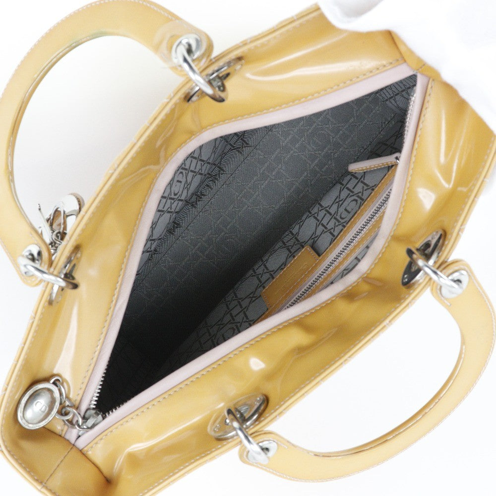 Christian Dior Lady Dior Bag Patent, BLACK, PATENT_LEATHER, Tote bag
