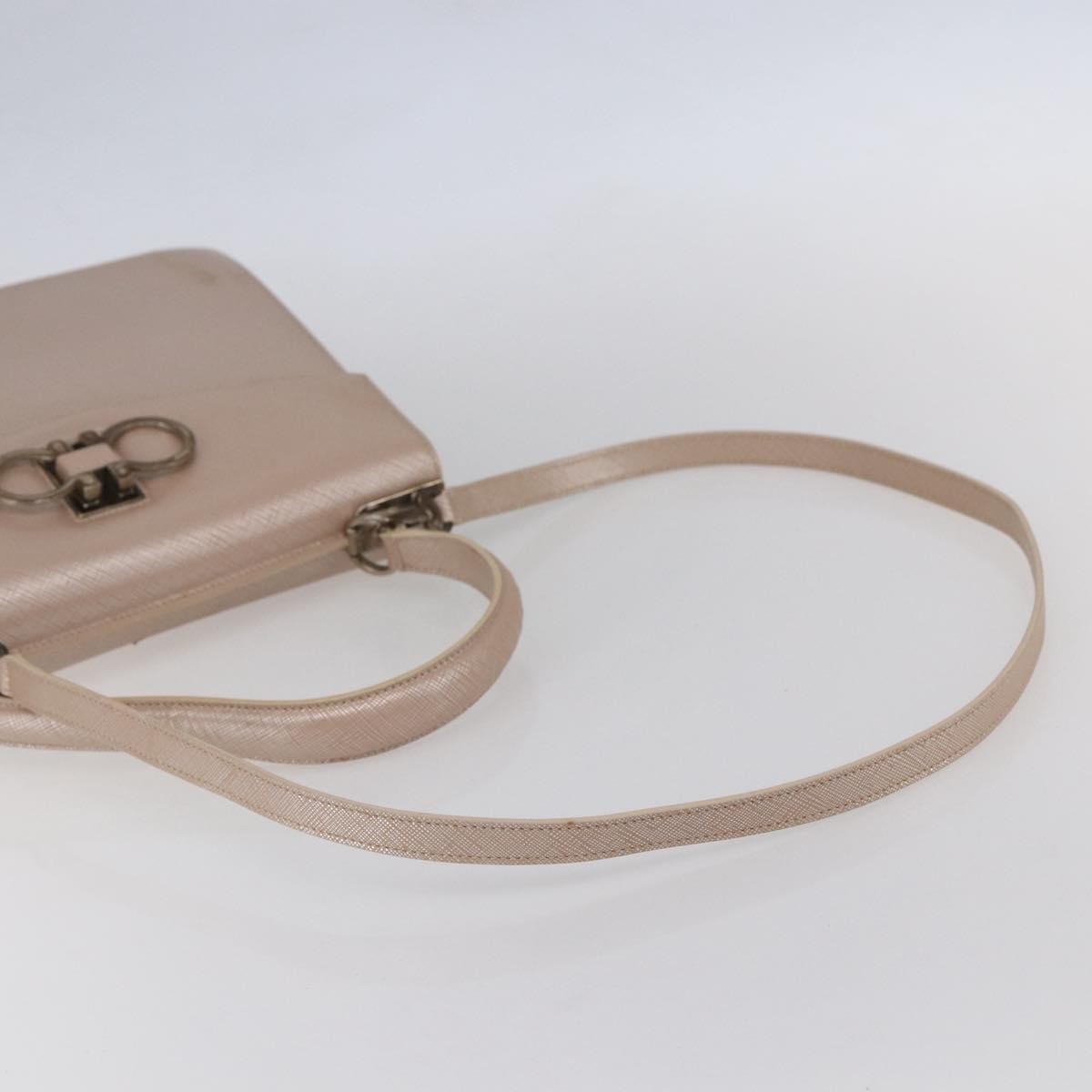 Salvatore Ferragamo Gancini handbag Leather, PINK, LEATHER, Handbag