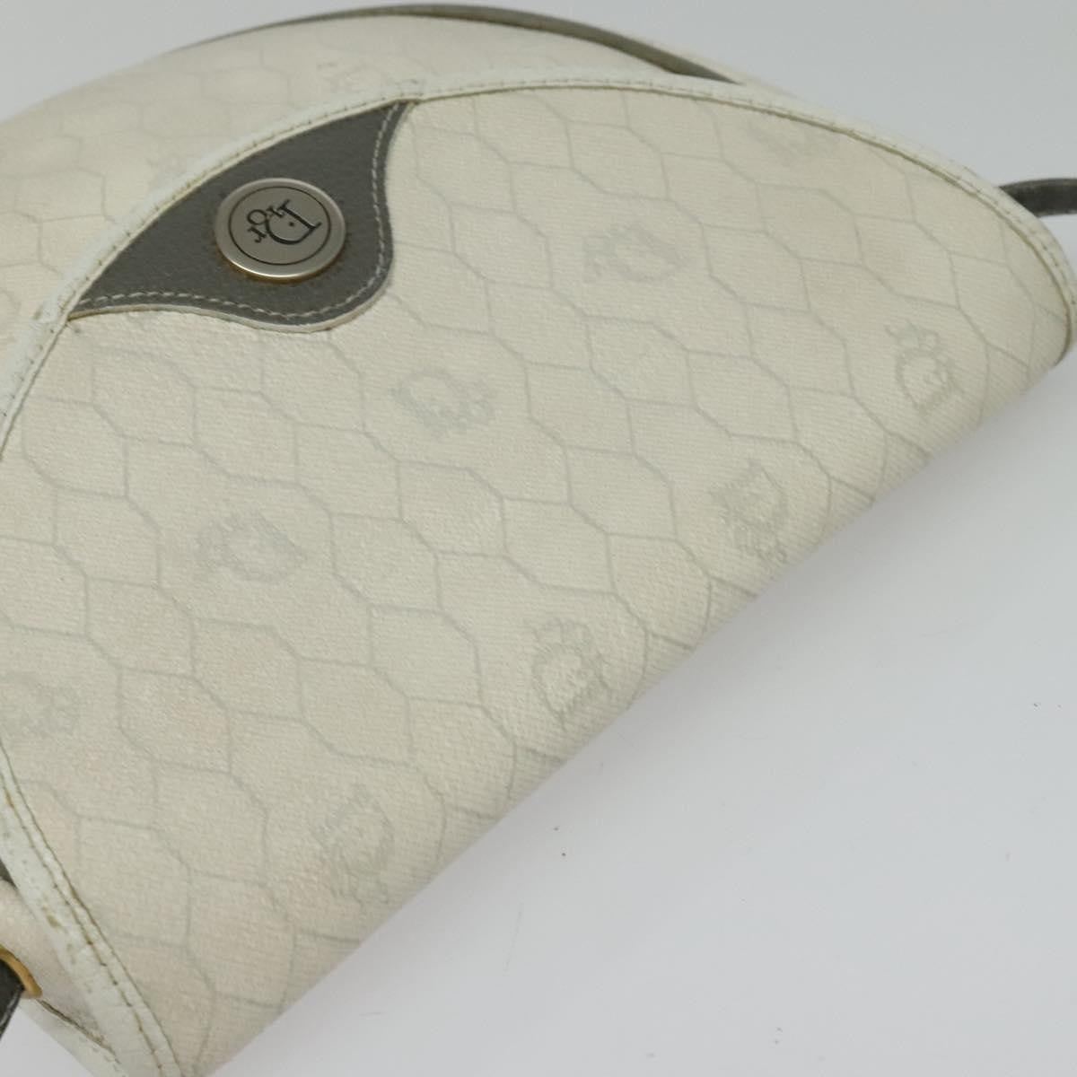 Christian Dior Vintage Honeycomb Shoulder Bag Canvas, WHITE, CANVAS, Shoulder bag