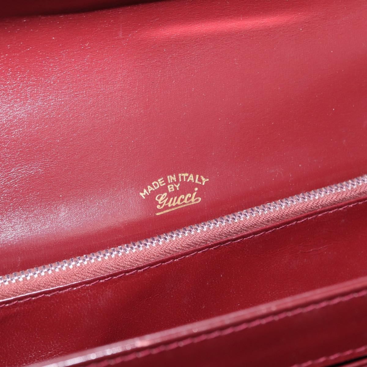 Gucci Vintage Handbag Leather, BURGUNDY, LEATHER, Handbag