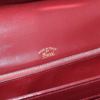 Gucci Vintage Handbag Leather, BURGUNDY, LEATHER, Handbag