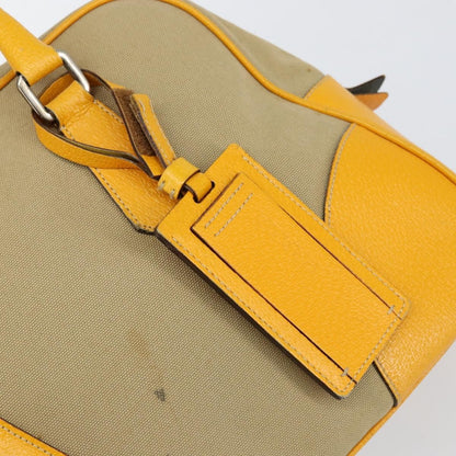 Prada Bowler Bag Canvas with Leather, BEIGE, CANVAS, Handbag