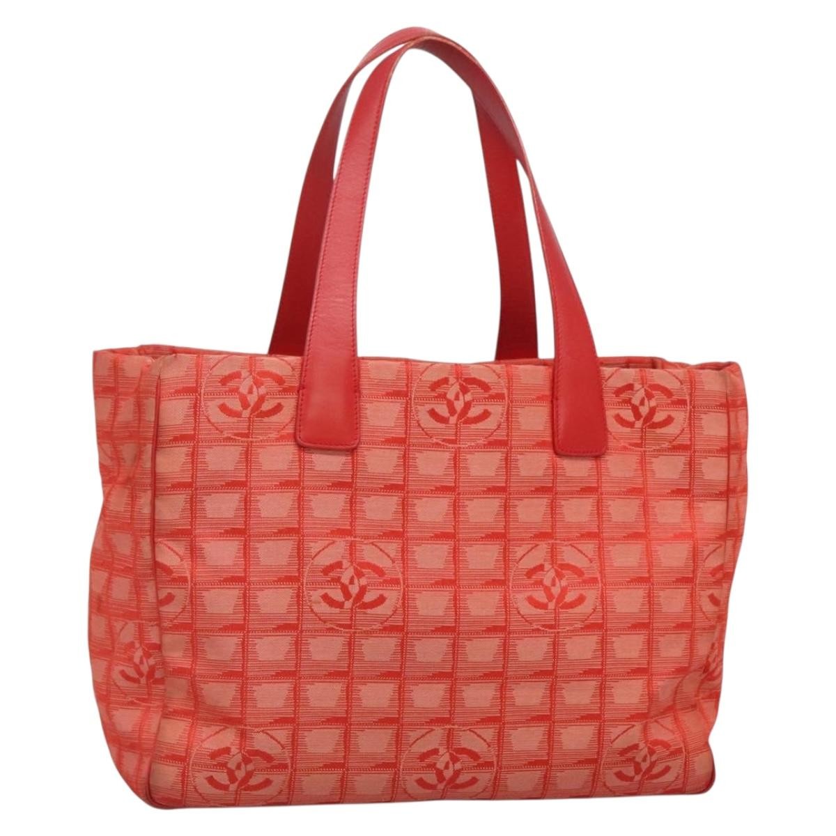 Chanel Travel Line Tote Nylon, RED, NYLON, Tote bag