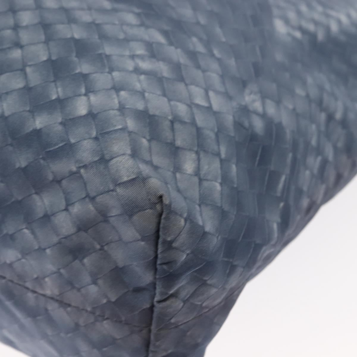 Bottega Veneta Intrecciolusion Tote Printed Nylon, BLUE, NYLON, Tote bag