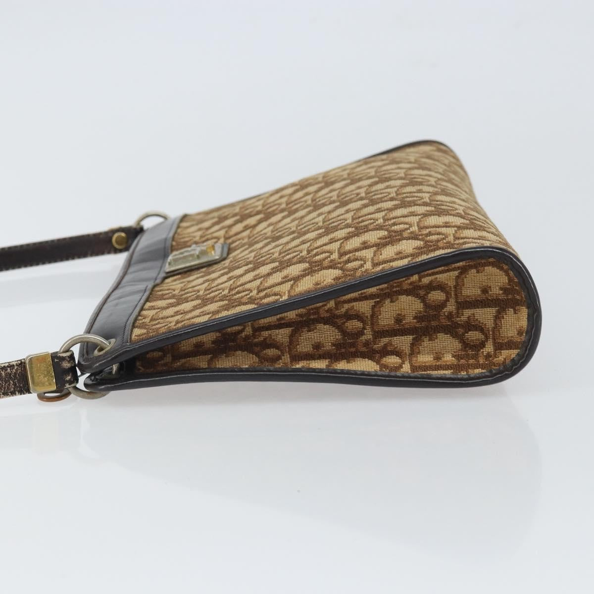 Christian Dior Vintage Trotter Shoulder Bag Canvas, BROWN, CANVAS, Shoulder bag