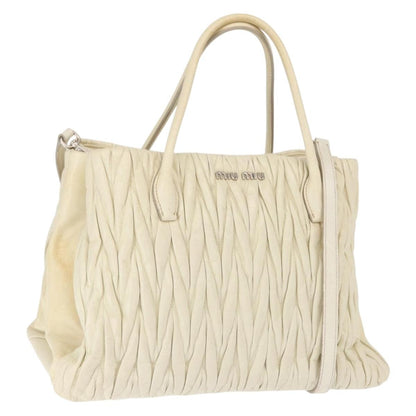 Miu Miu Vintage Tote bag Leather, BEIGE, LEATHER, Tote bag