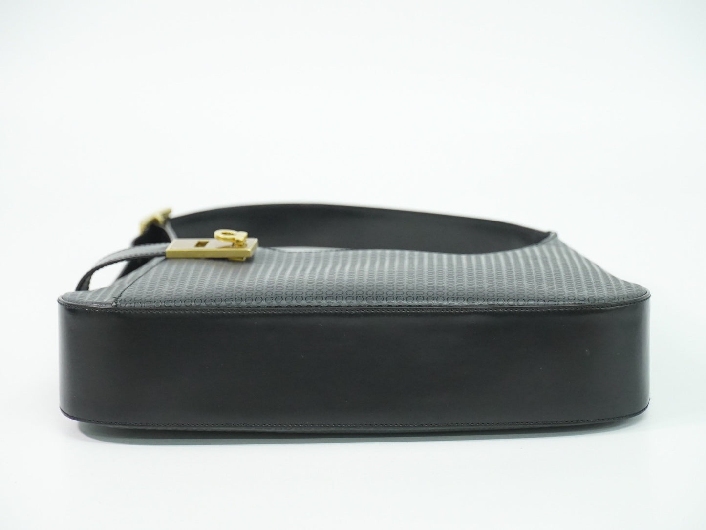 Salvatore Ferragamo Vintage Shoulder Bag Leather, GRAY, LEATHER, Shoulder bag