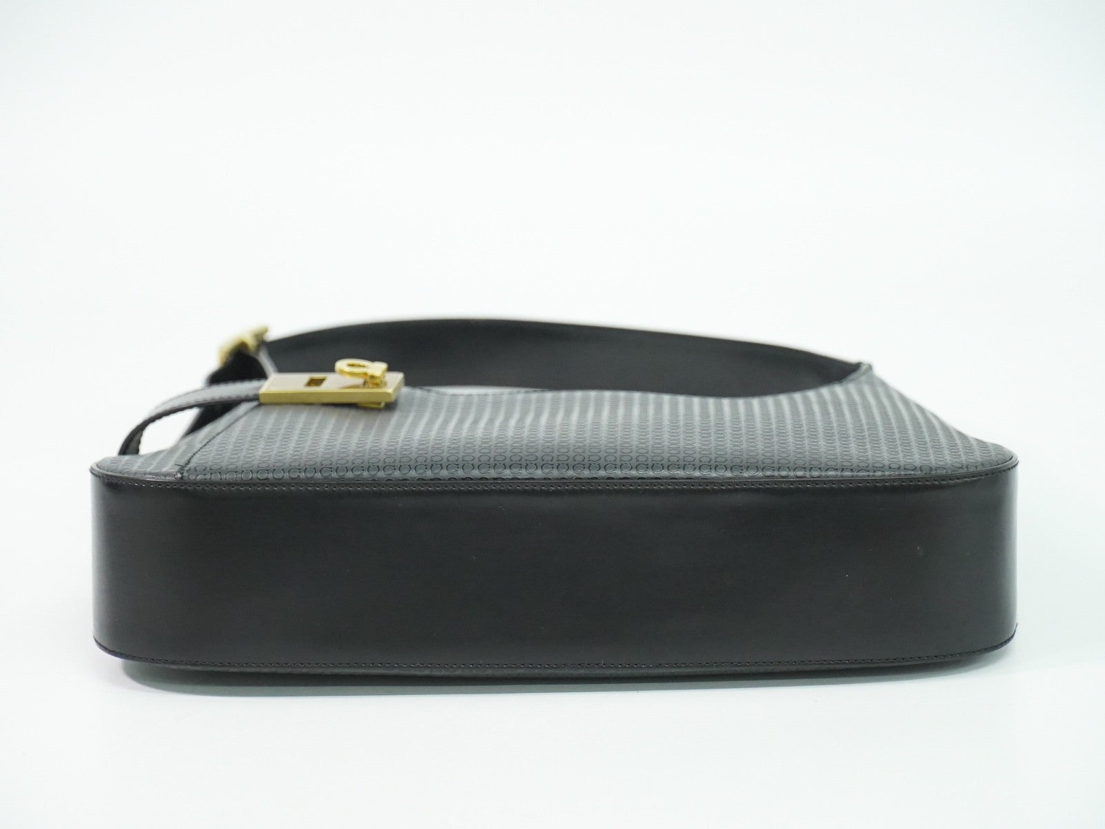 Salvatore Ferragamo Vintage Shoulder Bag Leather, GRAY, LEATHER, Shoulder bag