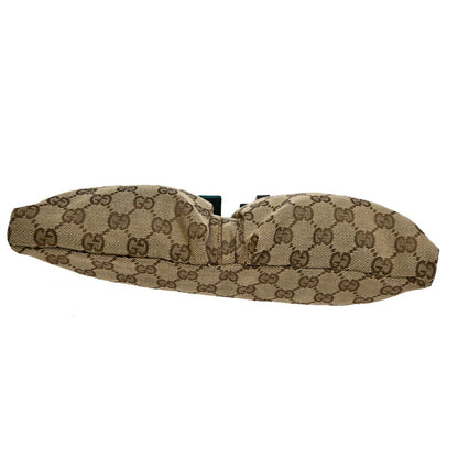Gucci Vintage Double Belt Bag GG Canvas with Leather, BEIGE, CANVAS, Shoulder bag