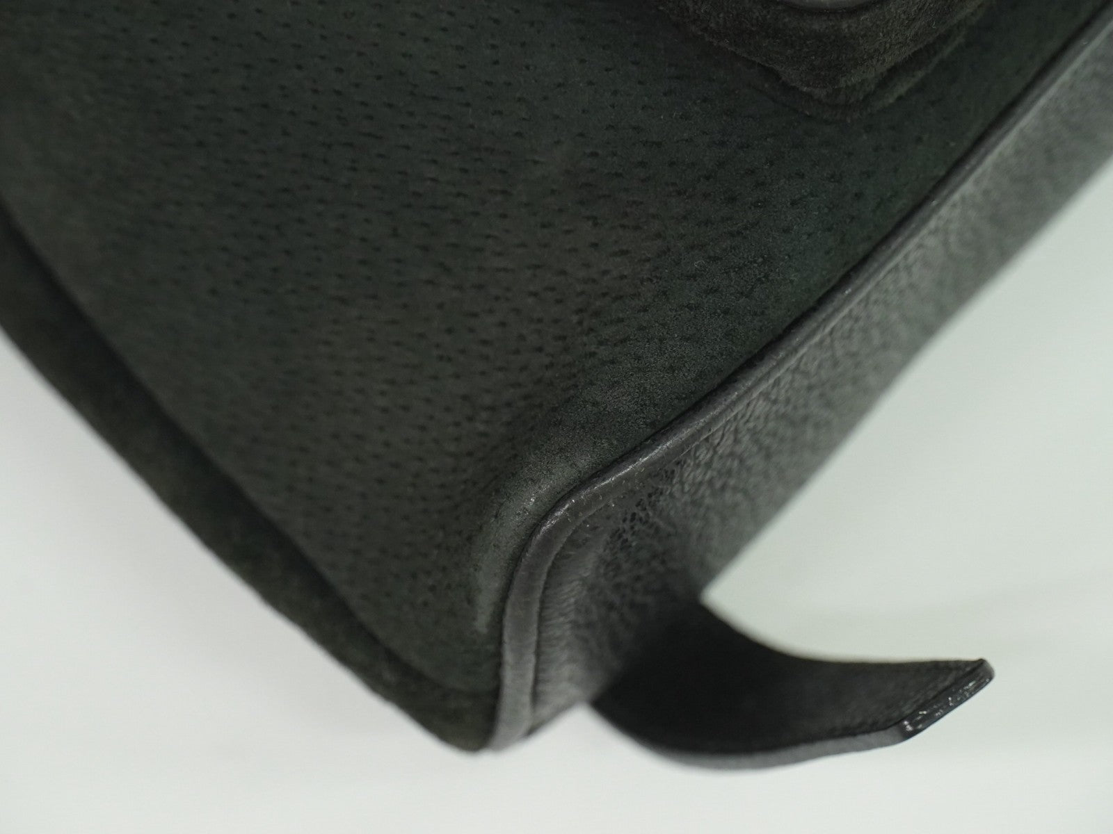 Gucci Vintage Bamboo Backpack Suede, BLACK, SUEDE, Backpack