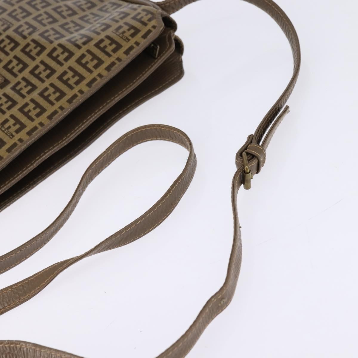 Fendi Vintage Zip Crossbody Bag Zucchino Canvas, BEIGE, CANVAS, Shoulder bag