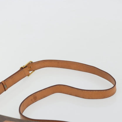Celine Vintage Macadam Shoulder Bag Canvas and Leather, Brown, Canvas, Shoulder Bag