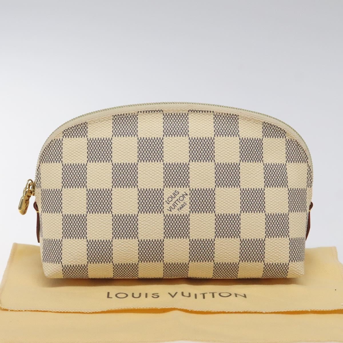 Louis Vuitton Cosmetic Pouch Damier, WHITE, CANVAS, Toiletry Case