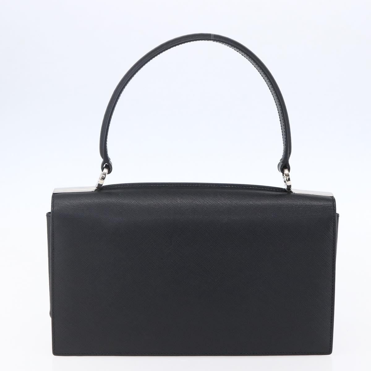 Salvatore Ferragamo Gancini handbag Leather, BLACK, LEATHER, Shoulder bag