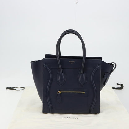 Celine Tricolor Luggage Bag Leather, Navy, Leather, Handbag