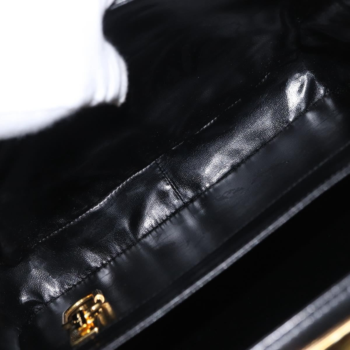 Salvatore Ferragamo Gancini Shoulder Bag Leather, BLACK, LEATHER, Shoulder bag
