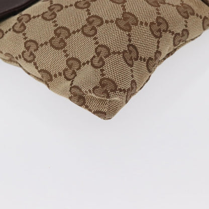 Gucci Vintage Double Belt Bag GG Canvas with Leather, BEIGE, CANVAS, Clutche & pouche