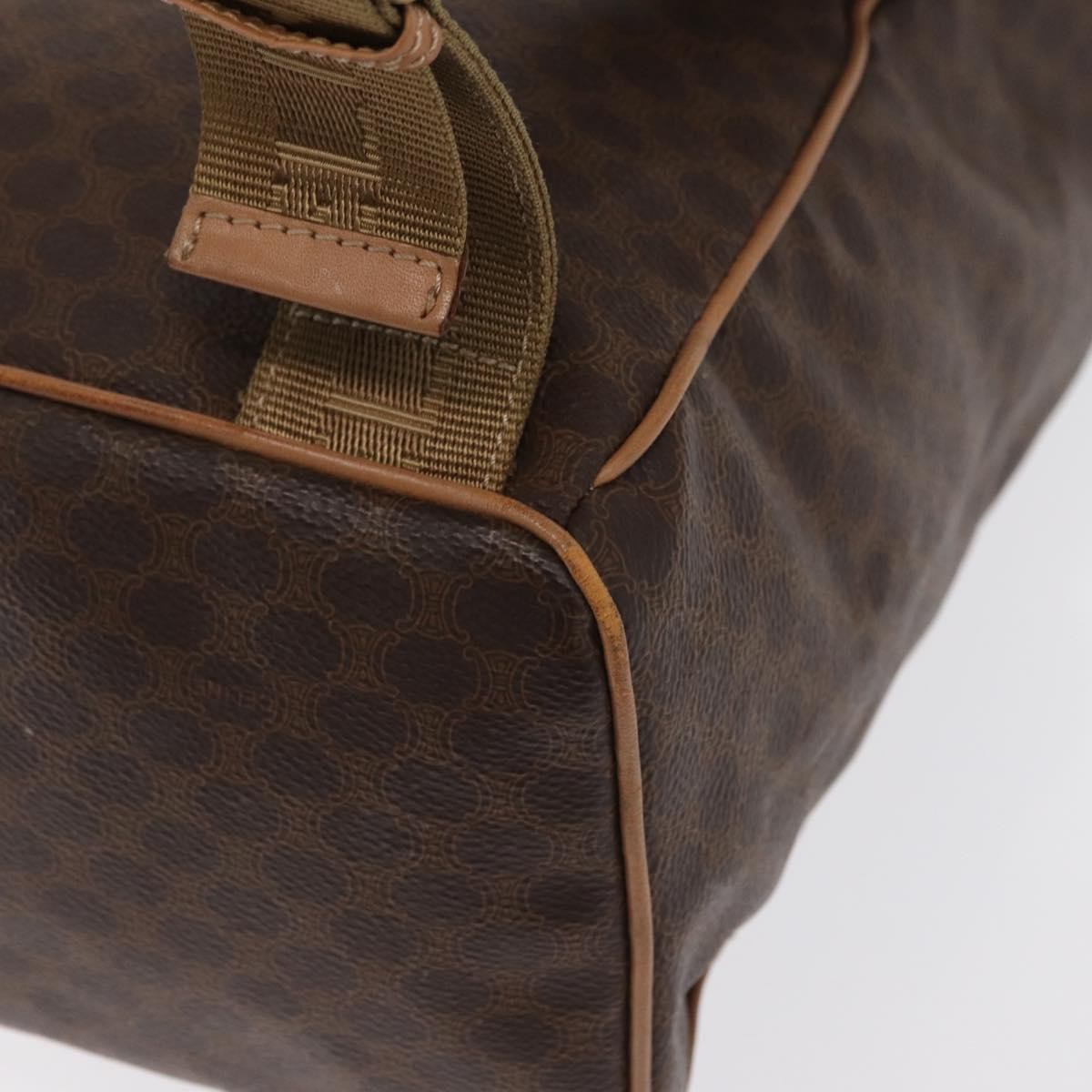 Celine Vintage Macadam Backpack Canvas and Leather, BROWN, CANVAS, Backpack