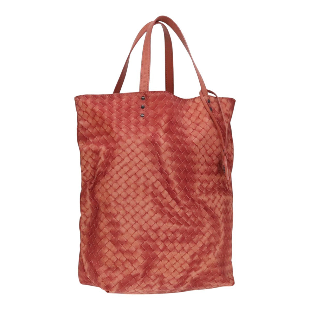 Bottega Veneta Intrecciolusion Tote Printed Nylon, ORANGE, NYLON, Tote bag