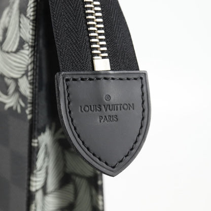 Louis Vuitton Pochette Voyage Limited Edition Nemeth Damier Graphite, Black, Canvas, Clutch