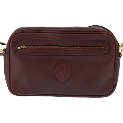 cartier Must de Cartier Shoulder Bag Leather, BURGUNDY, LEATHER, Shoulder bag