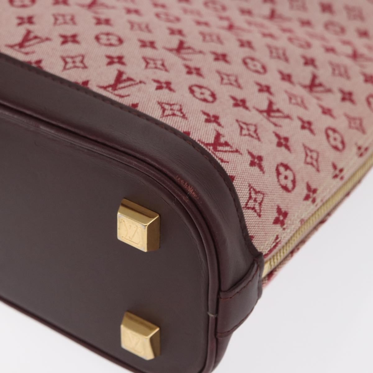 Louis Vuitton Alma Handbag Mini Lin Monogram, RED, CANVAS, Handbag