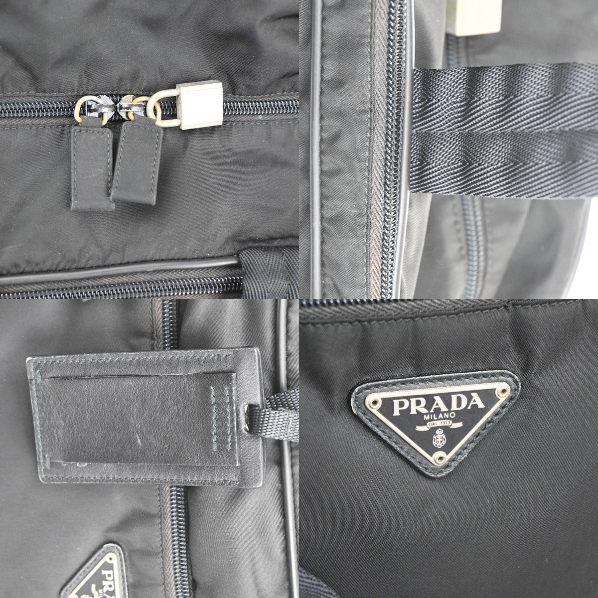 Prada Expandable Front Zip Boston Bag Tessuto, Black, Nylon, Travel Bag