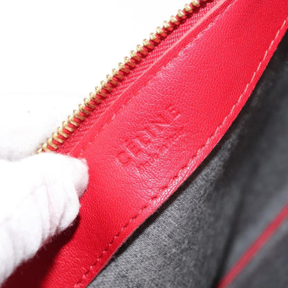 Celine Trio Crossbody Bag Leather, RED, LEATHER, Crossbody bag