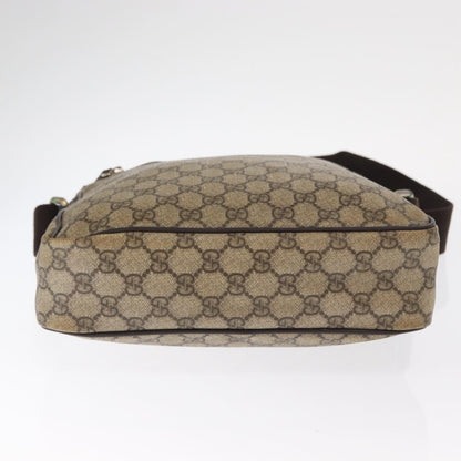 Gucci Front Zip Messenger GG Coated Canvas, BEIGE, CANVAS, Shoulder bag