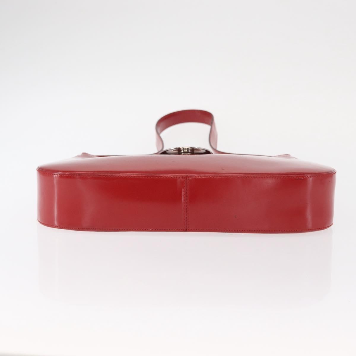 Salvatore Ferragamo Gancini Shoulder Bag Leather, RED, PATENT_LEATHER, Shoulder bag