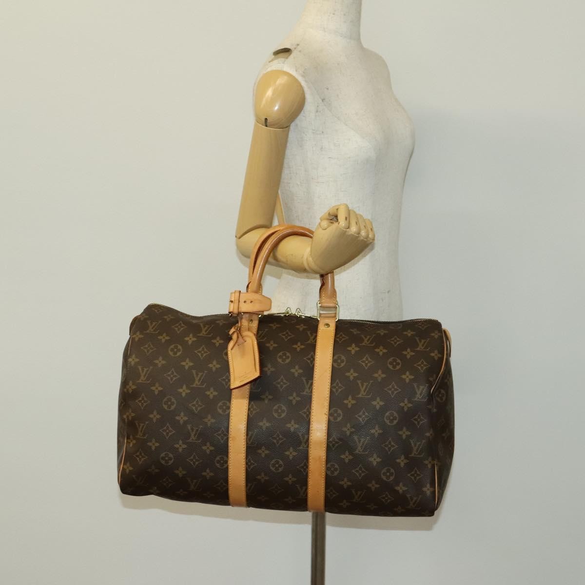 Louis Vuitton Keepall Bag Monogram Canvas, BROWN, CANVAS, Travel bag