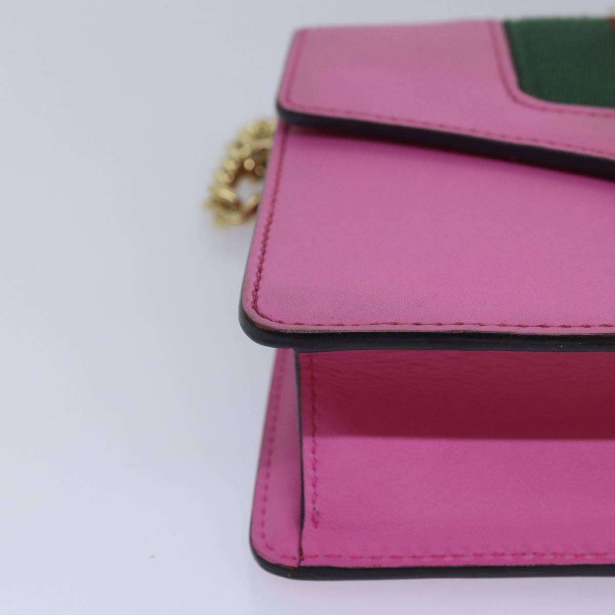 Gucci Sylvie Chain Shoulder Bag Leather, PINK, LEATHER, Shoulder bag