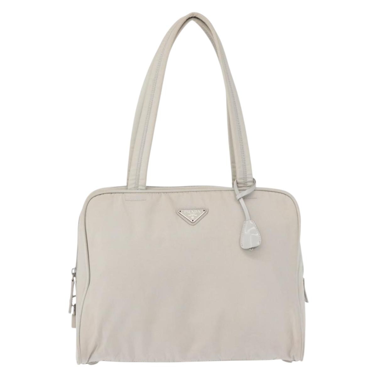 Prada Vintage Tote Nylon, WHITE, NYLON, Tote bag