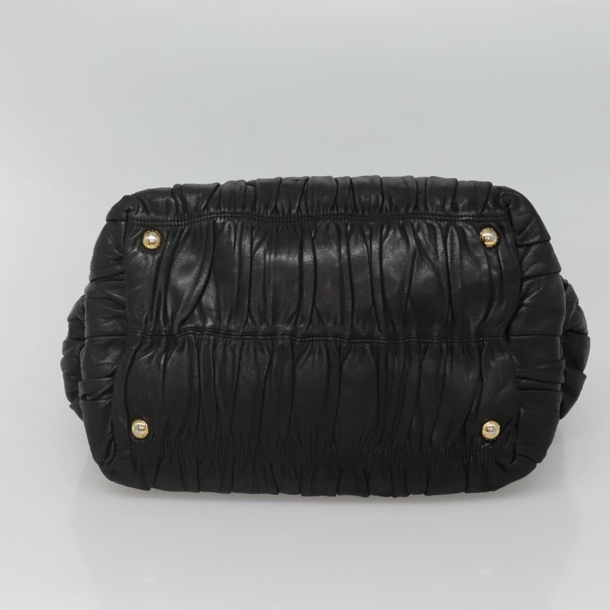 Prada Gaufre Ribbon handbag Leather, BLACK, LEATHER, Tote bag