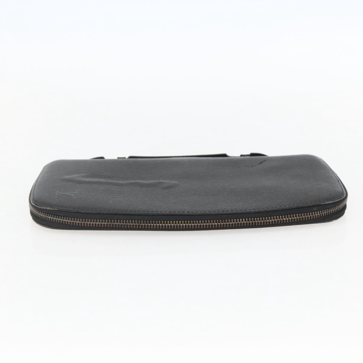 Louis Vuitton Atoll Organizer Wallet Taiga Leather, BLACK, LEATHER, Clutche & pouche