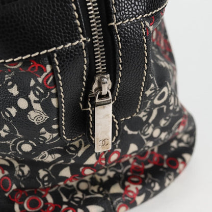 Chanel Optic Coco Bowler Bag Printed Coated Canvas with Caviar, BLACK, PVC, Handbag