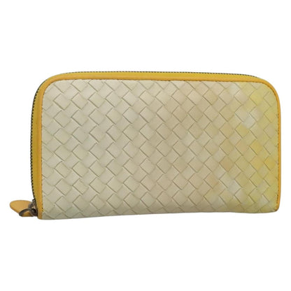 Bottega Veneta Intrecciato Long Zip  Wallet Leather, BEIGE, LEATHER, Wallets