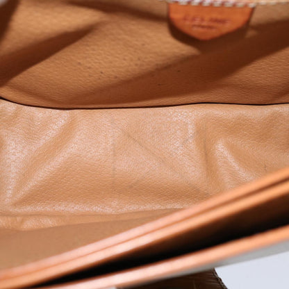 Celine Macadam Shoulder Bag Canvas, BEIGE, CANVAS, Shoulder bag