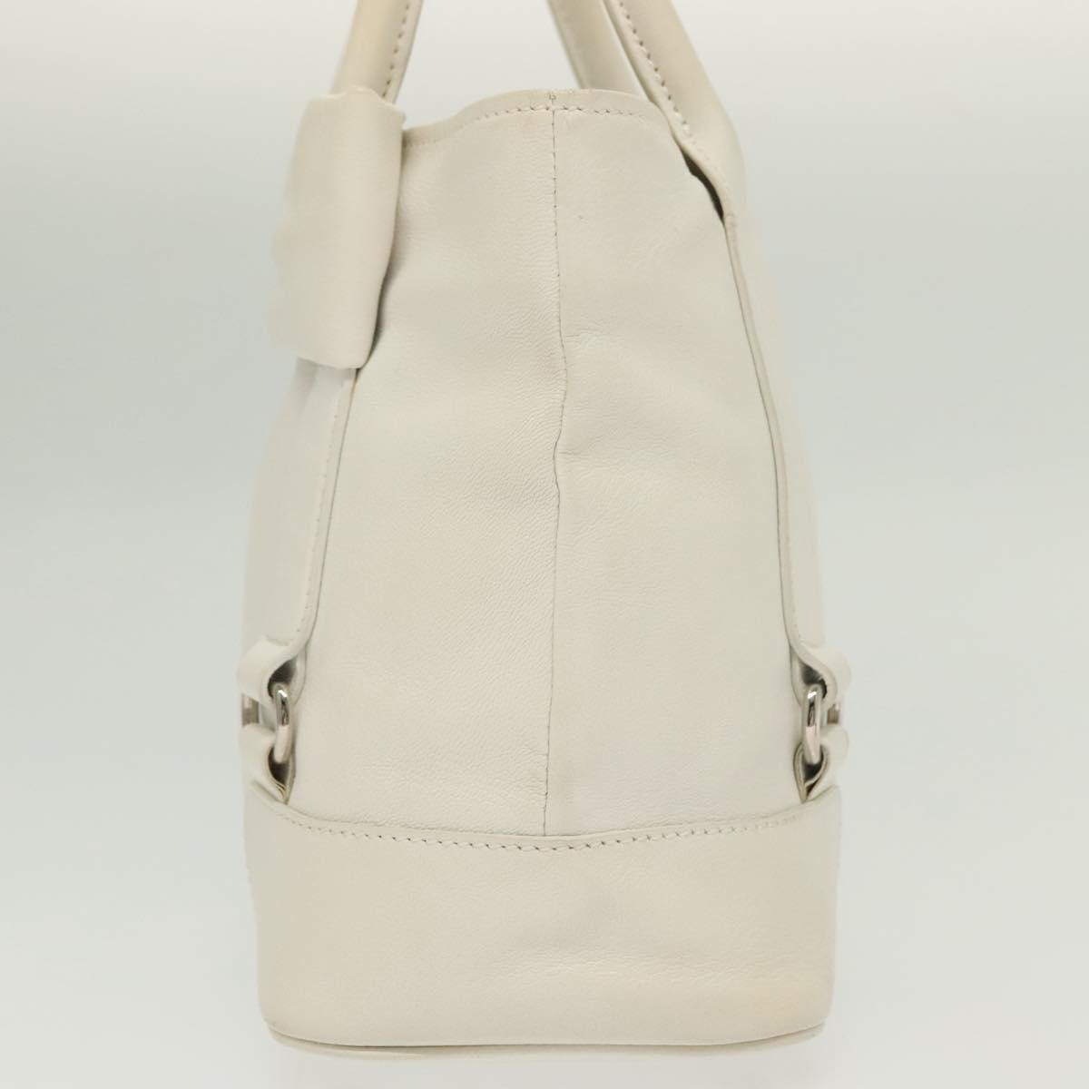 Salvatore Ferragamo Vala Leather, WHITE, LEATHER, Handbag