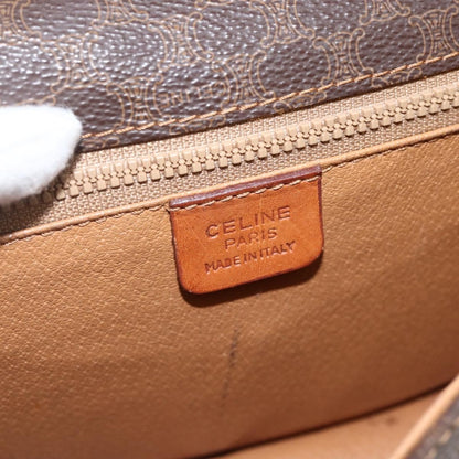 Celine Vintage Macadam Shoulder Bag Canvas and Leather, Brown, Canvas, Shoulder Bag